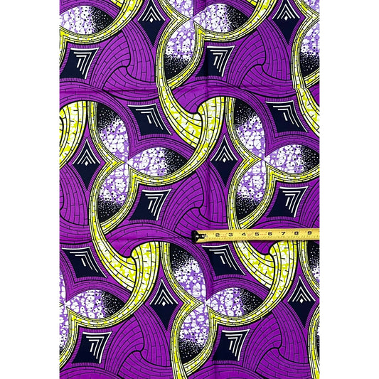 African Print Fabric/Ankara - Purple, Green "Niloufar" Design