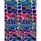 African Print Fabric/ Ankara - Blue, Purple, Pink, Black 'Baharini' YARD or WHOLESALE