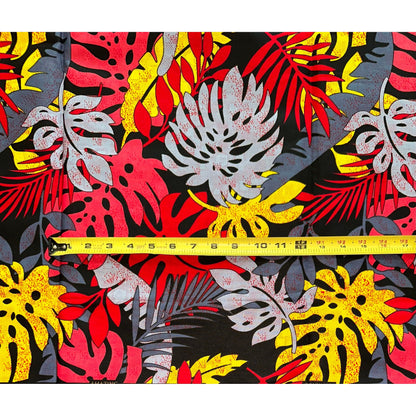 African Print Fabric/ Ankara - Pink, Yellow, Red, Gray, Black 'Pankshin Opulence' Design, YARD or WHOLESALE