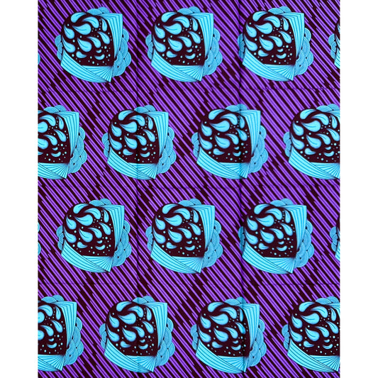African Print Fabric/Ankara - Purple, Teal, Brown "Currently Nkiru" Design