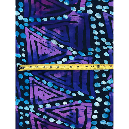 African Print Fabric/ Ankara - Purple, Blue 'Drumfire Echo’, YARD or WHOLESALE