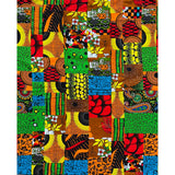 African Print Fabric/Ankara - Yellow, Orange, Blue, Red, Green ‘Kenyatta Charmed' Design, YARD or WHOLESALE