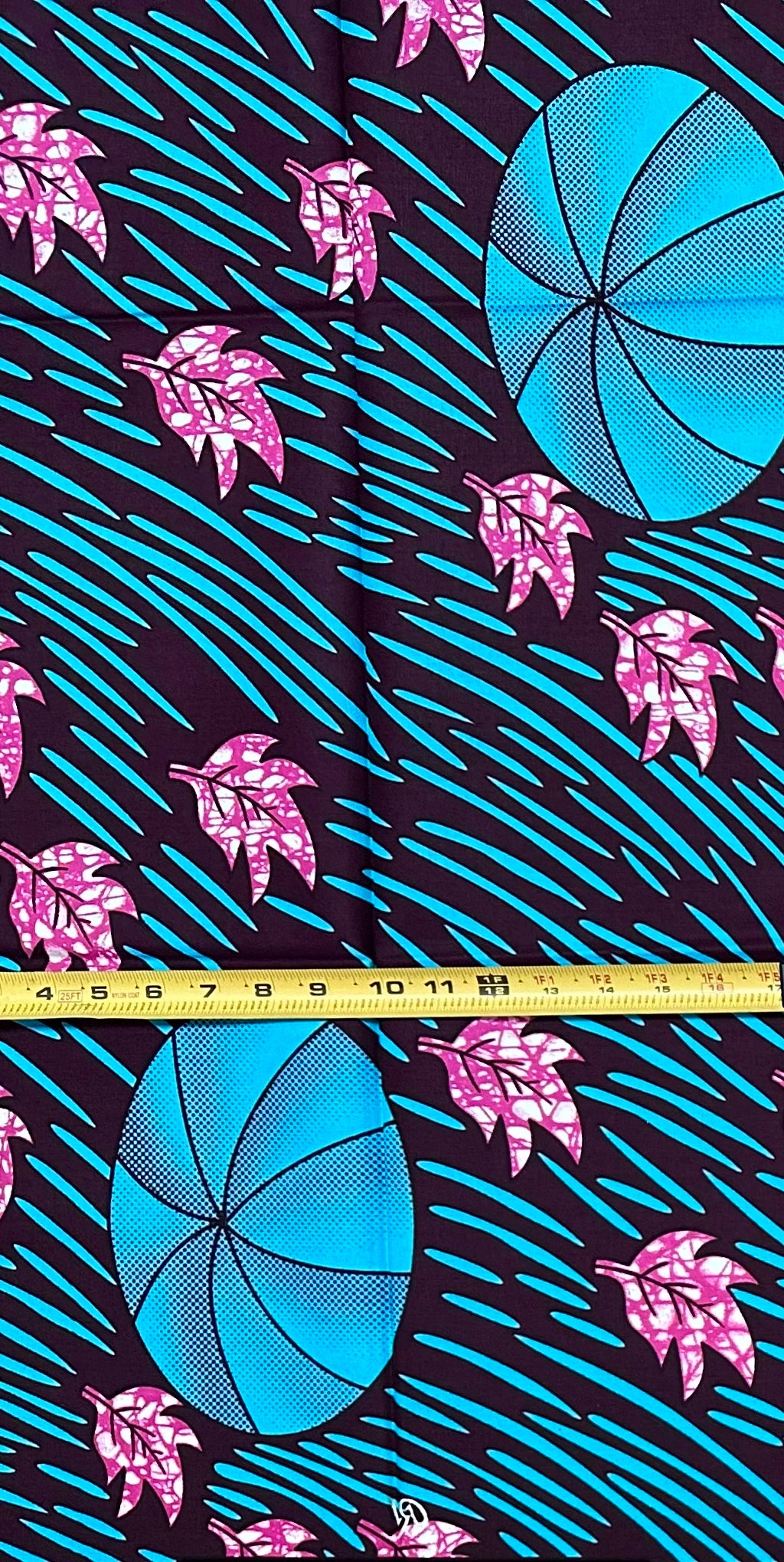 African Print Fabric/ Ankara - Blue, Pink, Brown ‘Everyone Knew It Would Rain' Design, YARD