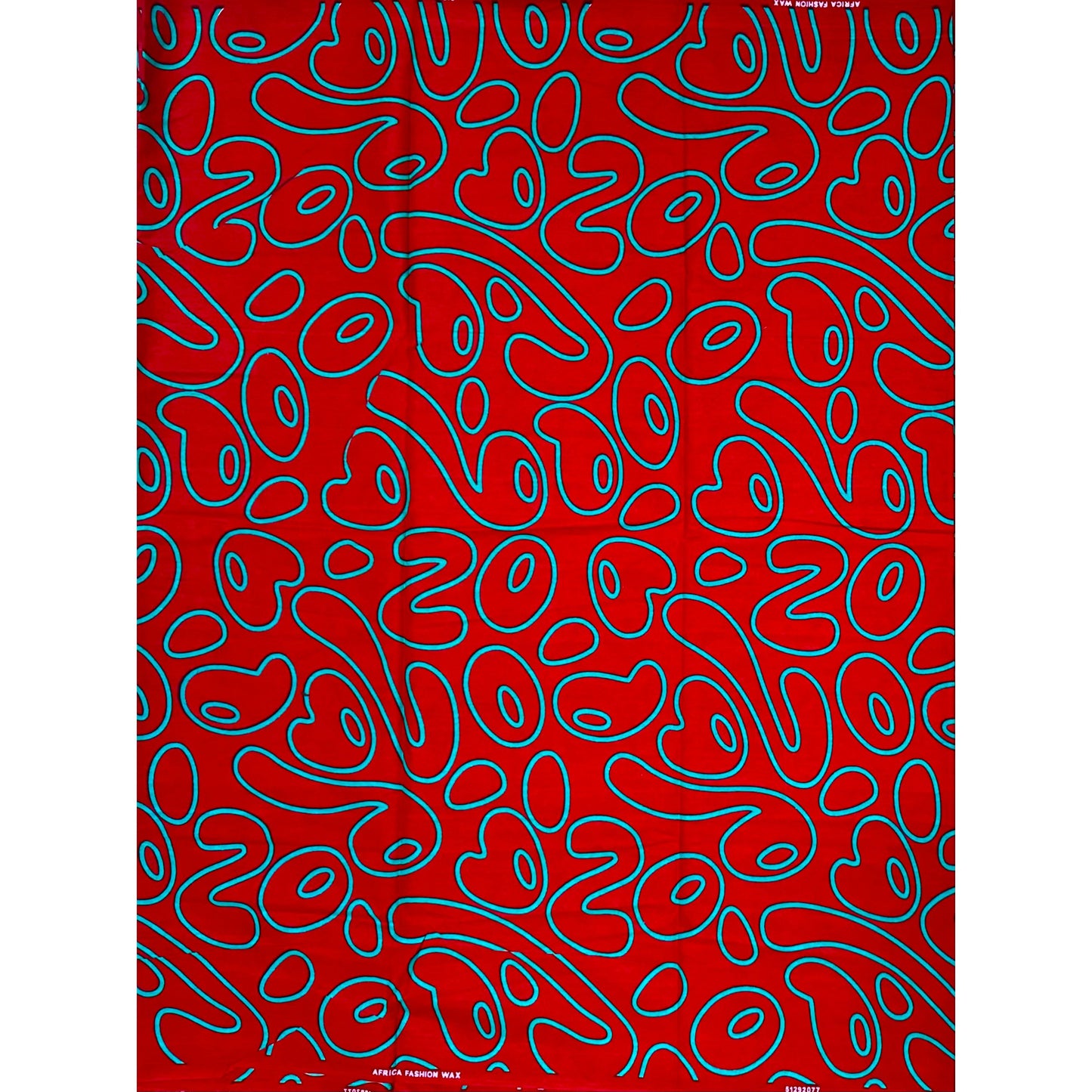 African Print Fabric/ Ankara - Red, Teal 'Main Character Mischief', Per Yard or Wholesale