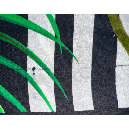 African Print Fabric/Ankara - Green, Orange, Black 'Island Ting', YARD or WHOLESALE