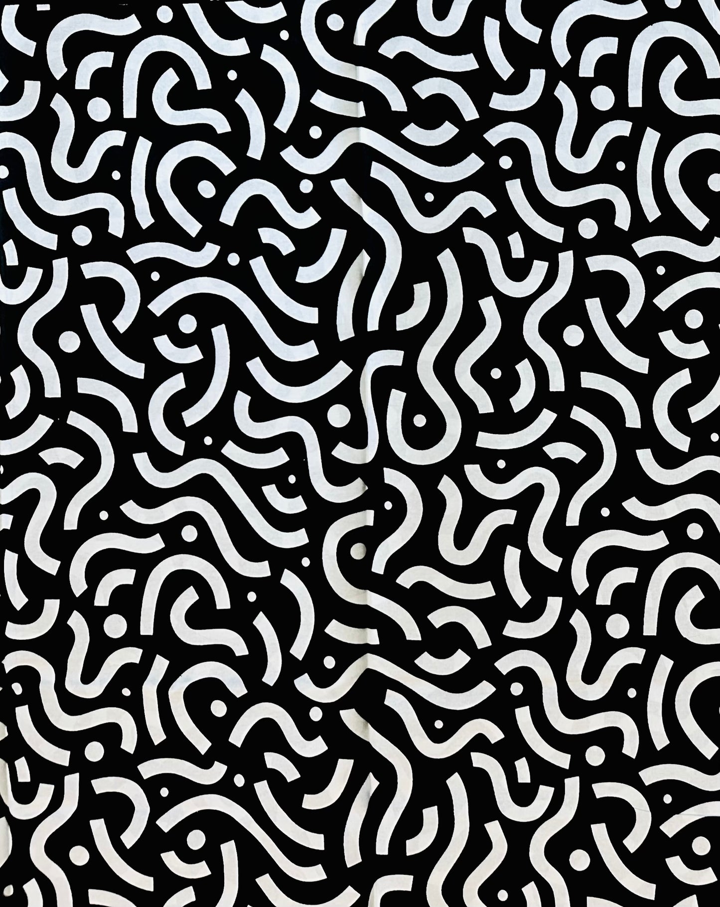 African Print Fabric/ Ankara - Black, White 'Skelewu' Design, YARD or WHOLESALE