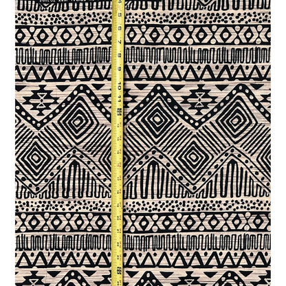 African Print Fabric/ Ankara - Beige, Black 'Essential Story’, YARD or WHOLESALE