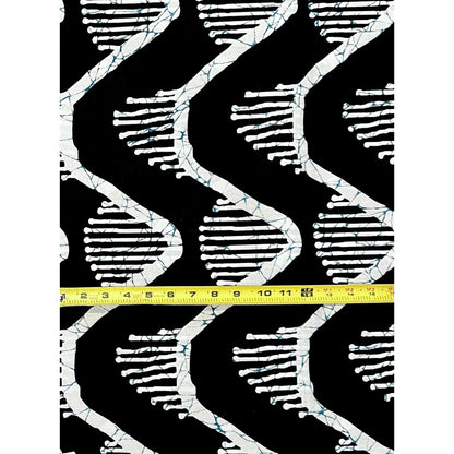 African Print Fabric/ Ankara - Black, White 'Bullseye' Design, YARD or WHOLESALE