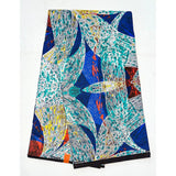 African Print Fabric/ Ankara - Blue, Orange, Yellow, Teal "Asanka", Yard or Wholesale