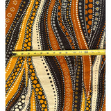 African Print Fabric/Ankara - Shades of Brown, Beige "Soul Song" Design, YARD or WHOLESALE