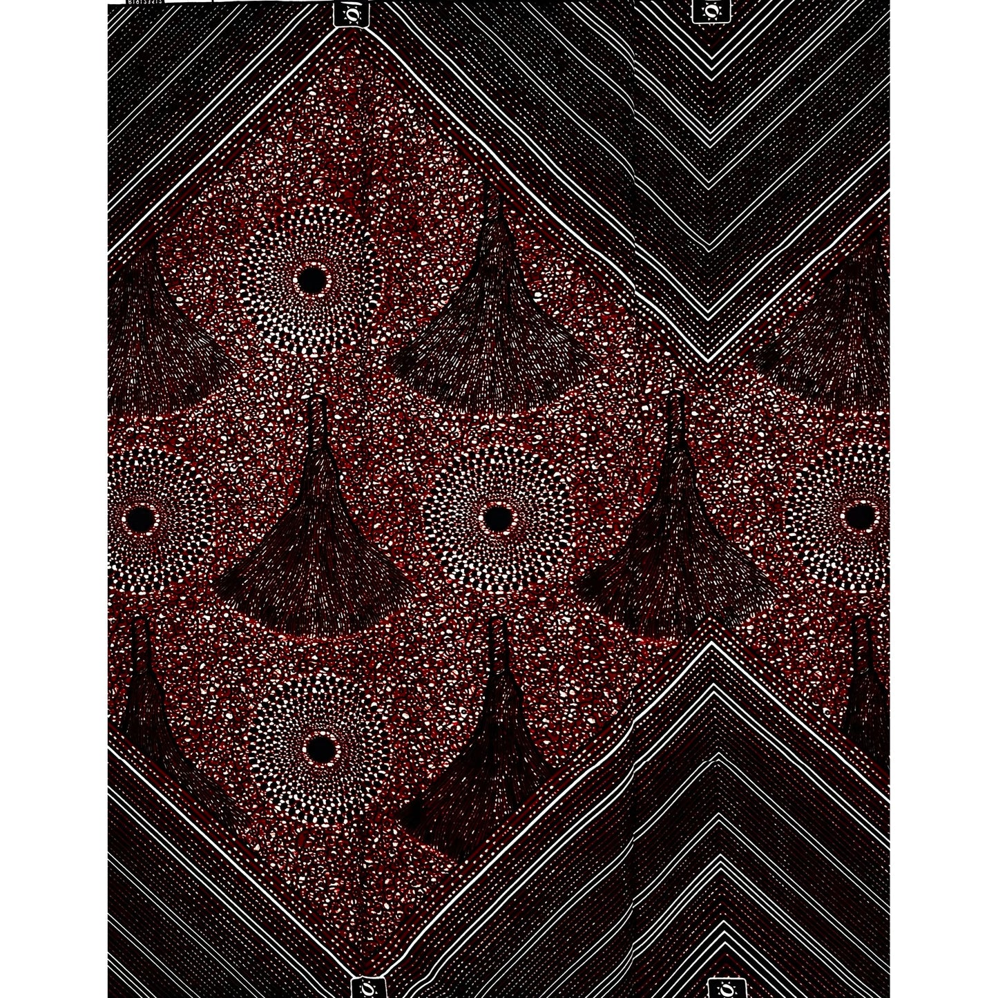 African Print Fabric/ Ankara - Brown, Navy, Black 'Anya Anyanwụ', 1 YARD