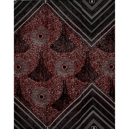 African Print Fabric/ Ankara - Brown, Navy, Black 'Anya Anyanwụ', 1 YARD