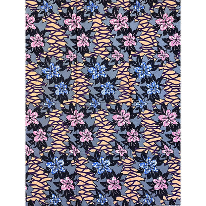 African Print Fabric/ Ankara - Pink, Blue, Purple "Sugar & Spice" Design, 1 Yard