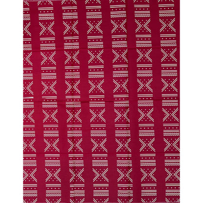 African Print Fabric/Ankara - Dark Red, Cream "Ikenga Meaning" Design, YARD or WHOLESALE