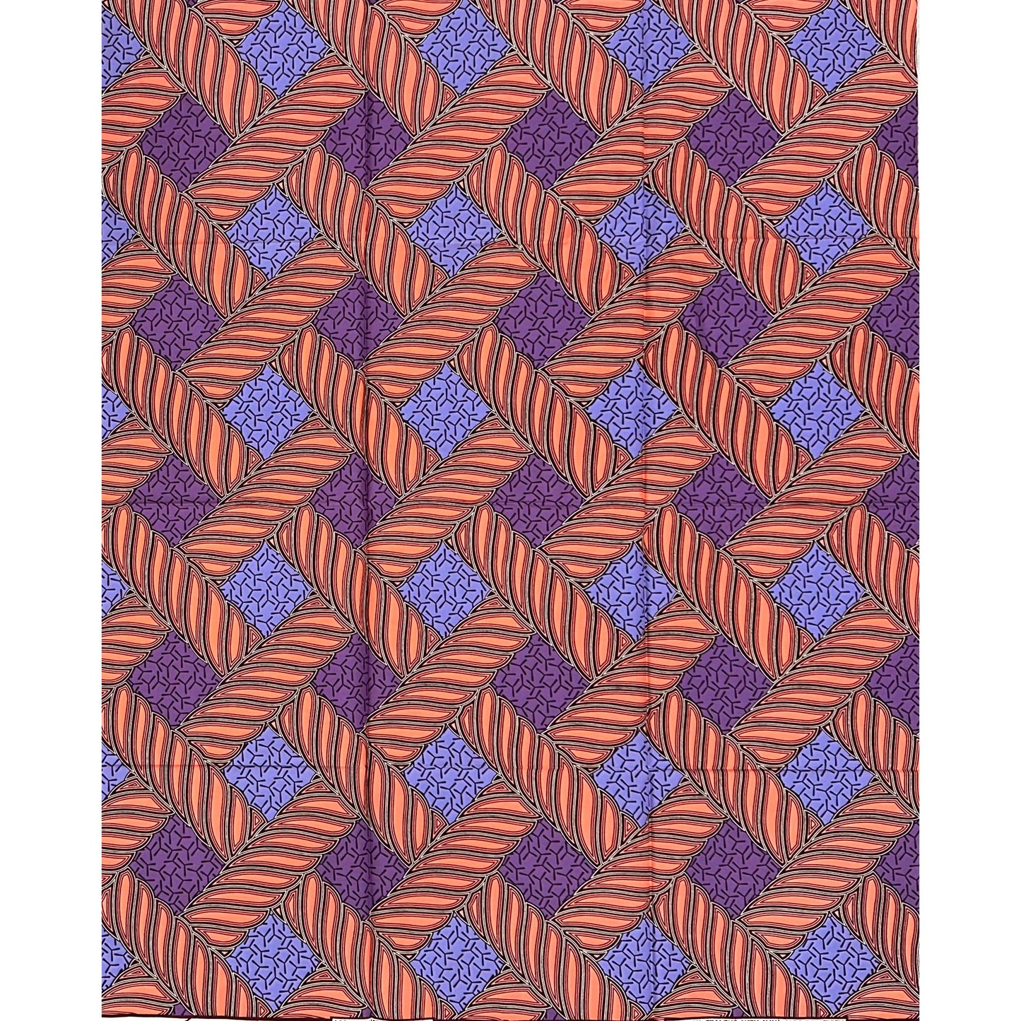 African Print Fabric/ Ankara - Purple, Pink, Brown "Compound Stories", 1 Yard