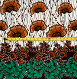 African Print Fabric/ Ankara - Cream, Brown, Green 'Zuri Journey,’ YARD