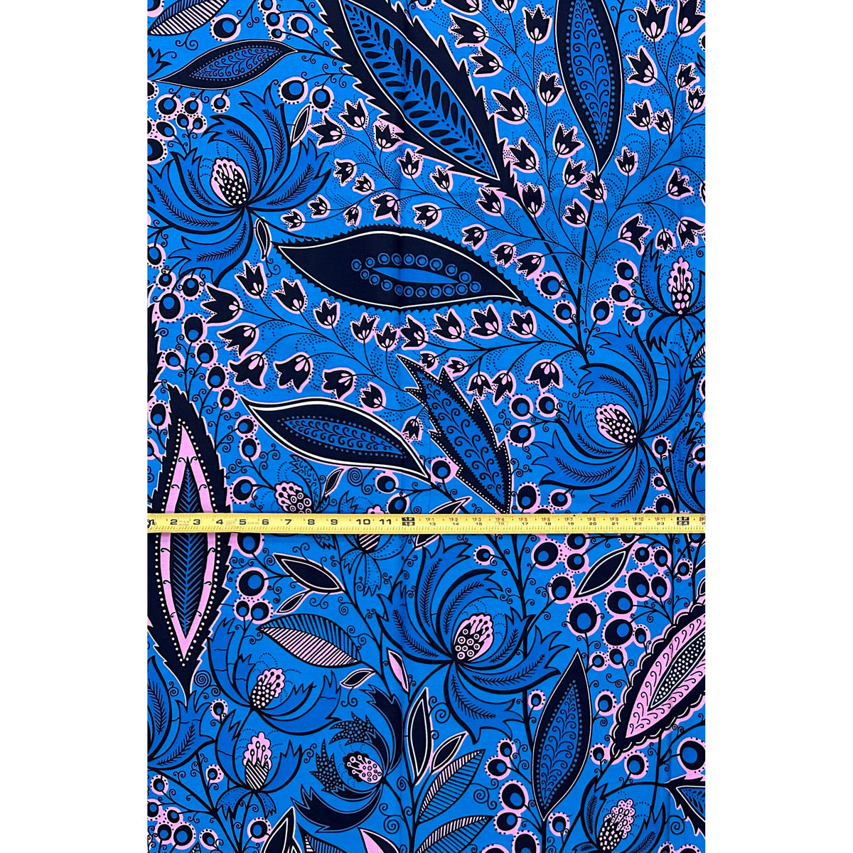 African Print Fabric/Ankara - Pink, Blue, Purple, Black 'Petal Theory', YARD or WHOLESALE