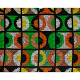 African Print Fabric/ Ankara - Green, Yellow, Orange ‘Kisiwa Echo', YARD or WHOLESALE