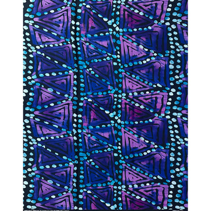 African Print Fabric/ Ankara - Purple, Blue 'Drumfire Echo’, YARD or WHOLESALE
