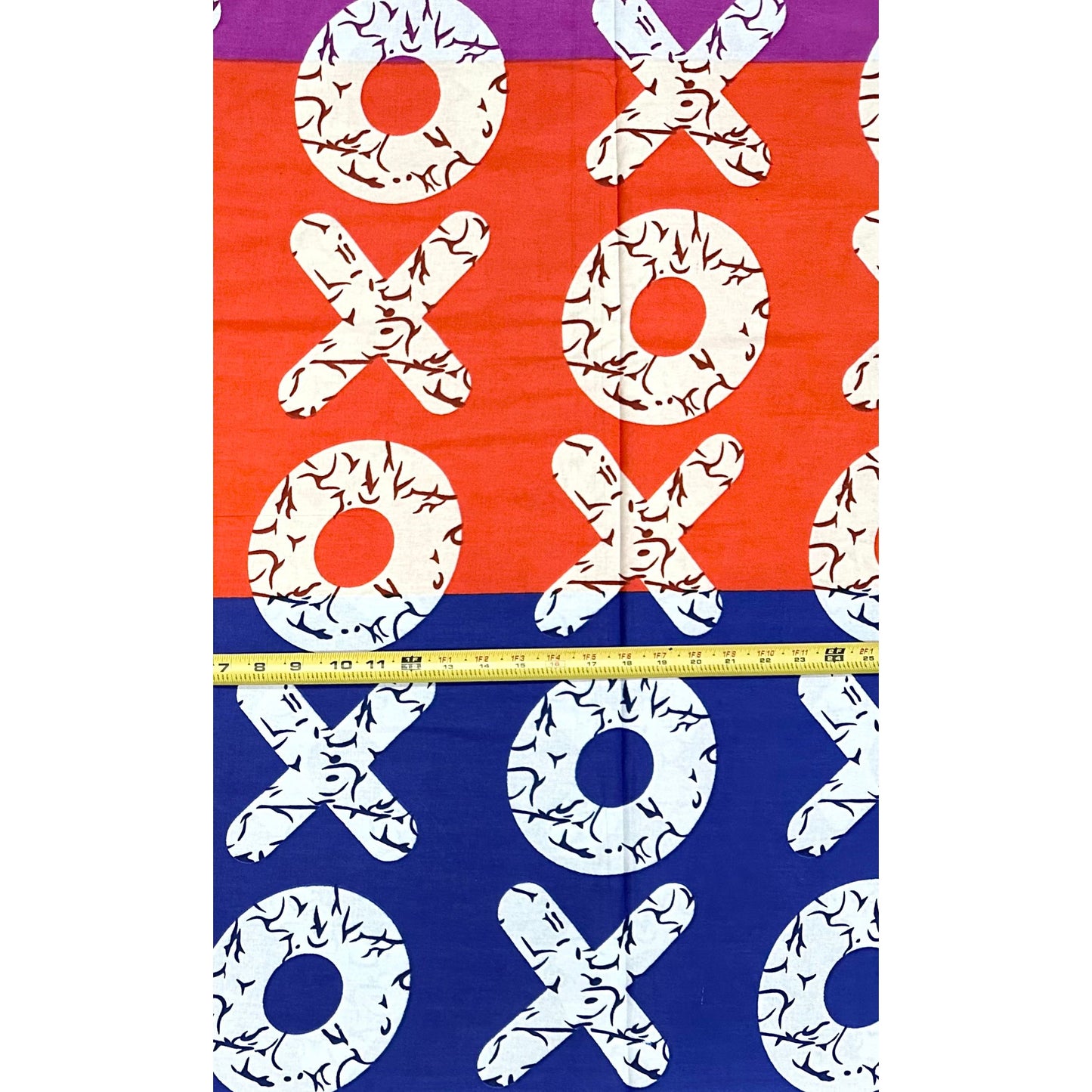 African Print Fabric/ Ankara - Purple, Orange, Blue, White 'Kiss & Kulture Block', Yard or Wholesale