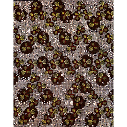 African Print Fabric/ Ankara - Brown, Yellow ‘Butterfly Effect' Design, YARD