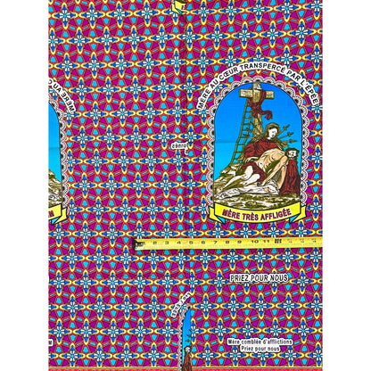 African Print Fabric/ Ankara - Purple, Blue, Red, Yellow 'Faith Does Not Break,’ 1 YARD