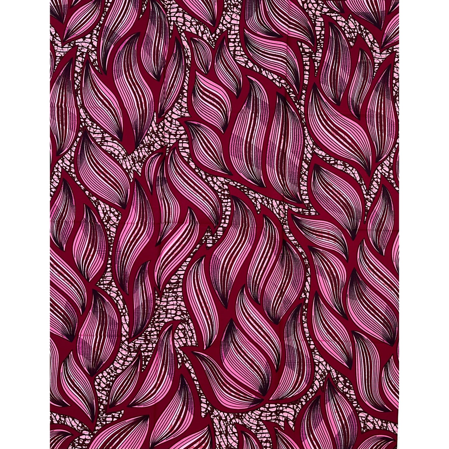 African Print Fabric/ Ankara - Pink, Red, Brown "High Standards" Design, Yard
