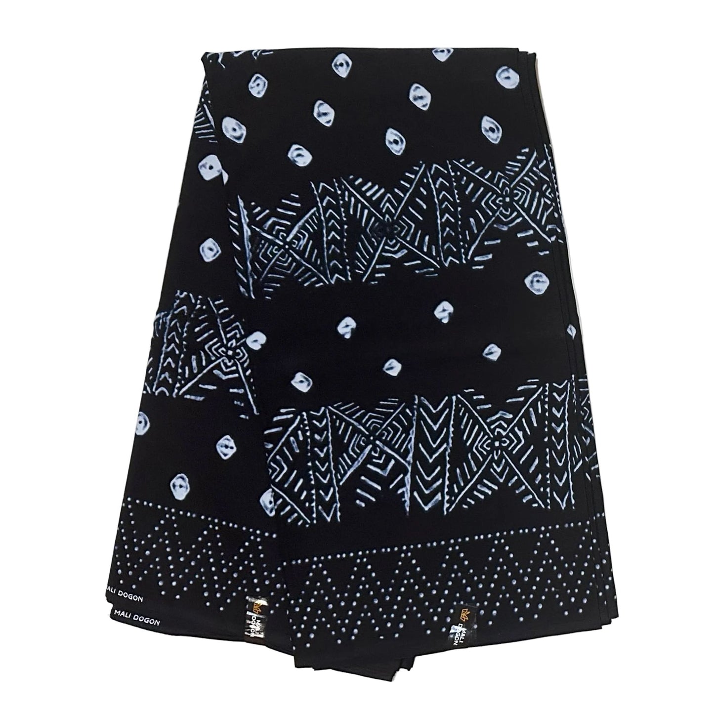 African Print Fabric/ Ankara - Black, Indigo “Dogon Night', Yard or Wholesale