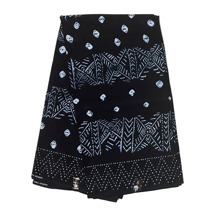 African Print Fabric/ Ankara - Black, Indigo “Dogon Night', Yard or Wholesale