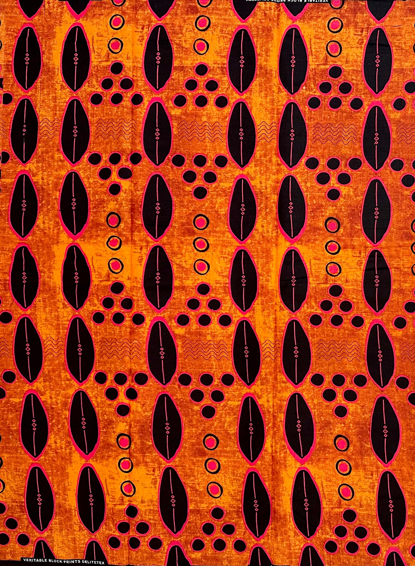 African Print Fabric/ Ankara - Brown, Black, Fuchsia 'Summer in Selma', YARD or WHOLESALE