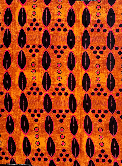 African Print Fabric/ Ankara - Brown, Black, Fuchsia 'Summer in Selma', YARD or WHOLESALE