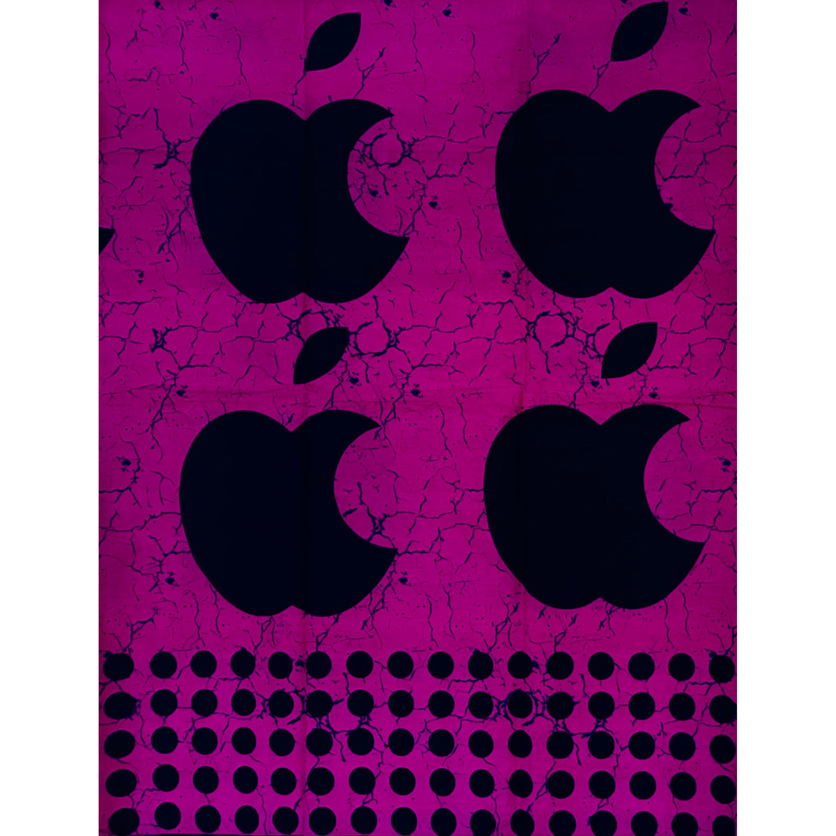 African Print Fabric/ Ankara - Magenta, Black "Big Apple", YARD or WHOLESALE