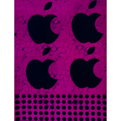 African Print Fabric/ Ankara - Magenta, Black "Big Apple", YARD or WHOLESALE