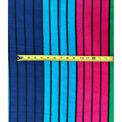 African Print Fabric/ Ankara - Pink, Green, Blue, Yellow 'Ikeja Chromatics', YARD or WHOLESALE