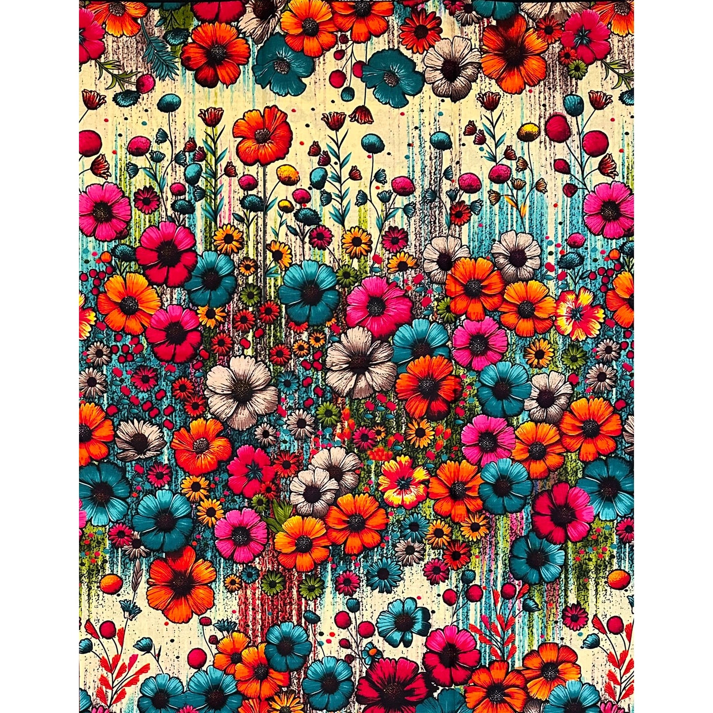 African Print Fabric/ Ankara - Multicolored 'Garden of Many Suns' Design, Yard or Wholesale