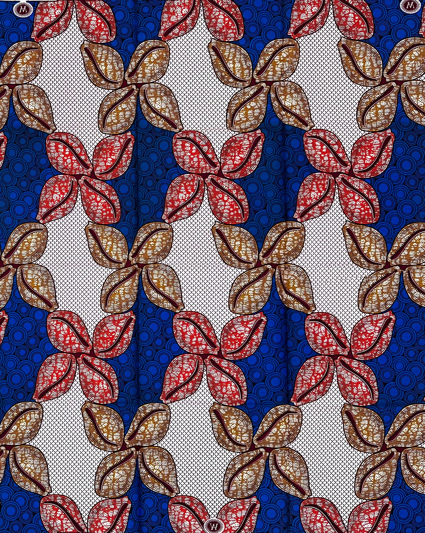 African Print Fabric/ Ankara - Blue, Orange, Brown 'The Healing Process', 1 YARD