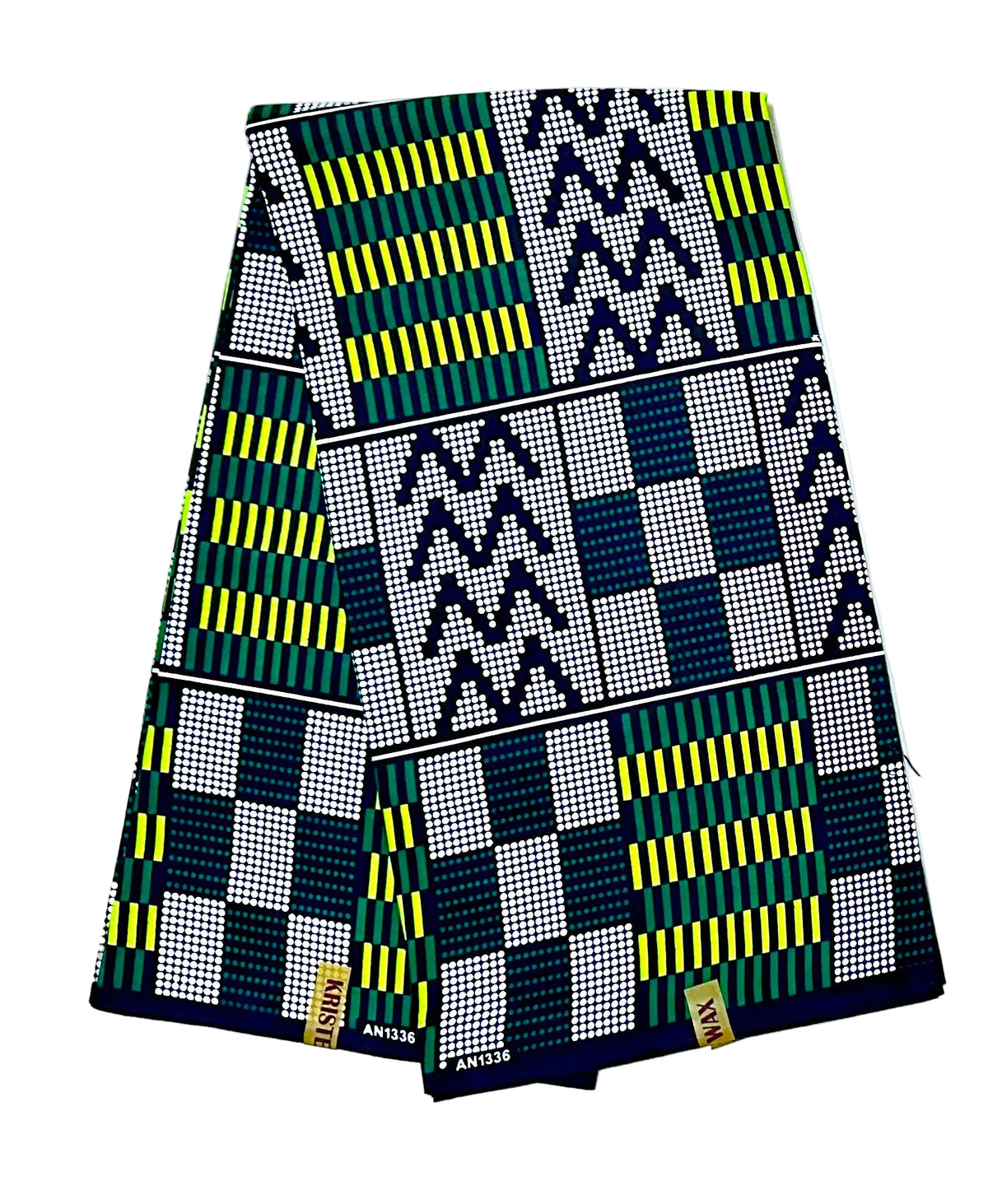 African Print Fabric/ Ankara - Shades of Green, White, Black 'Pattern Politics', YARD or WHOLESALE