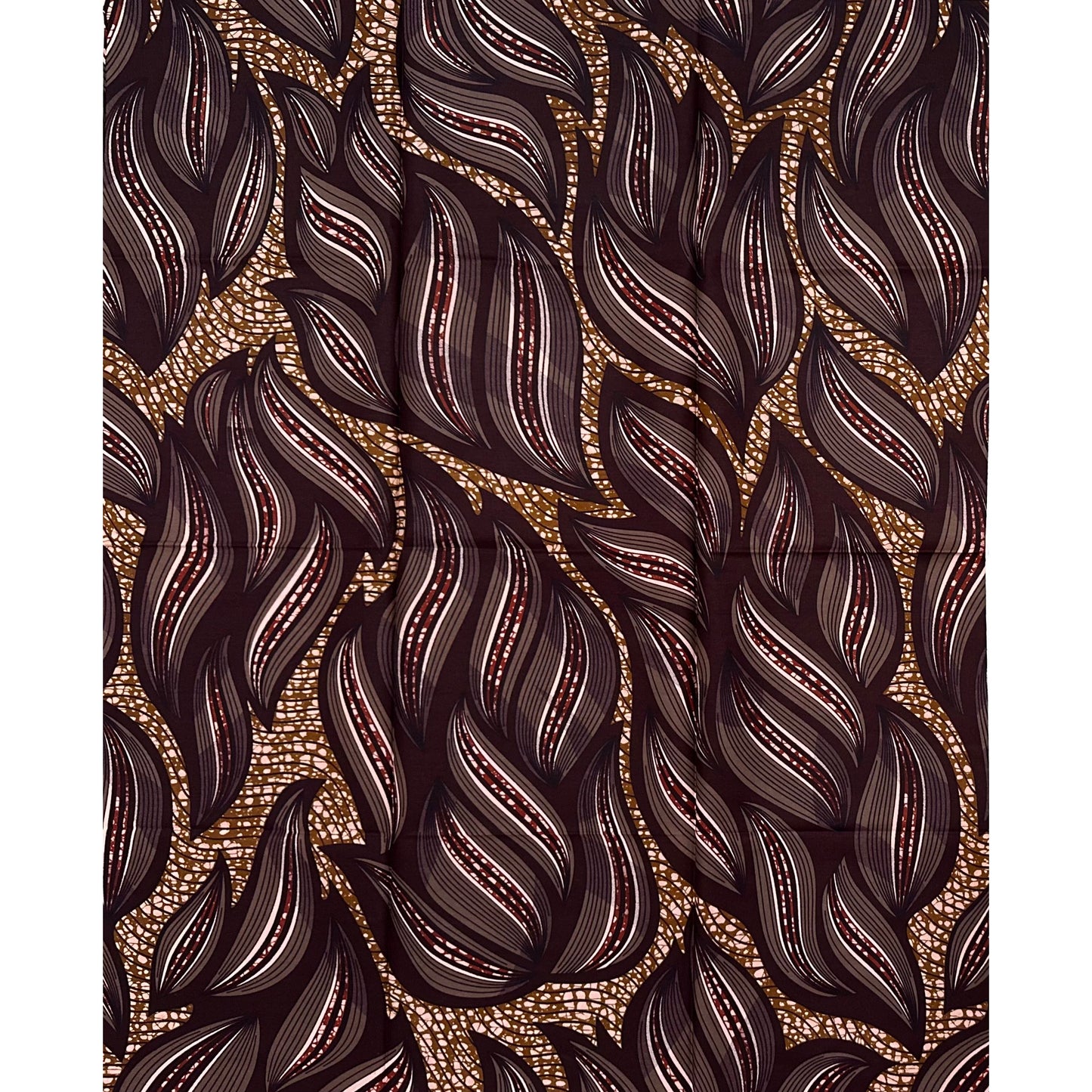 African Print Fabric/ Ankara - Shades of Brown "High Standards" Design, Yard