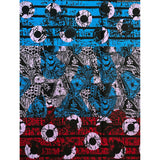 African Print Fabric/ Ankara - Blue, Red, Purple, Black 'Laila' YARD or WHOLESALE