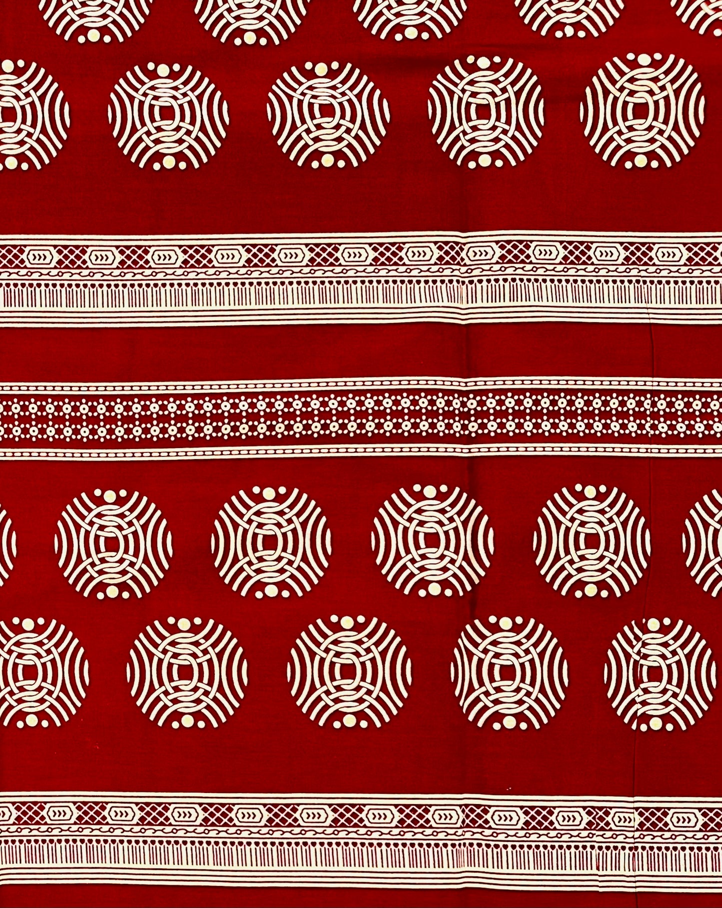 African Print Fabric/Ankara - Dark Red, Beige "Ikenga Lineage" Design, YARD or WHOLESALE