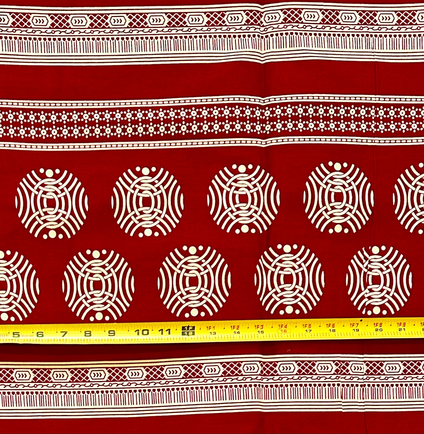 African Print Fabric/Ankara - Dark Red, Beige "Ikenga Lineage" Design, YARD or WHOLESALE