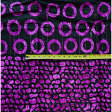 African Print Fabric/ Ankara - Purple, Black 'Asmara', Per Yard or Wholesale