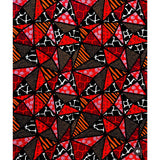 African Print Fabric/ Ankara - Black, Red, Orange 'Maasai Patchwork’ YARD or WHOLESALE