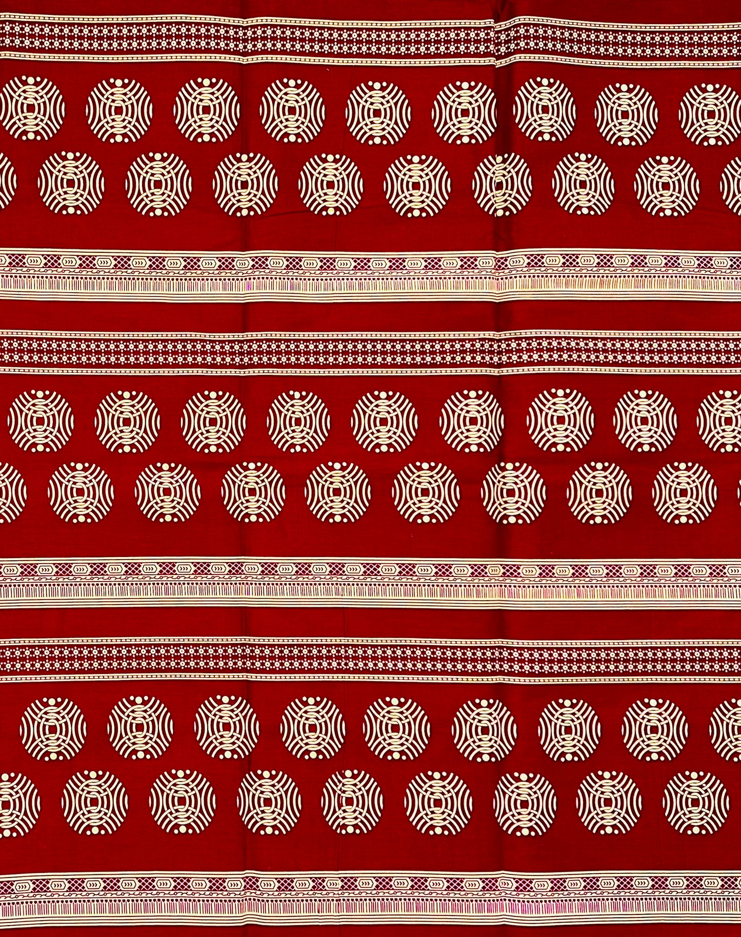 African Print Fabric/Ankara - Dark Red, Beige "Ikenga Lineage" Design, YARD or WHOLESALE