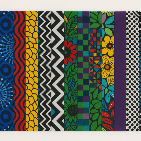 Jelly Roll Fabric - African Print Designs/ Ankara, Strip Roll Precut Quilting 2.5” Strips, Multiple Quantities Available