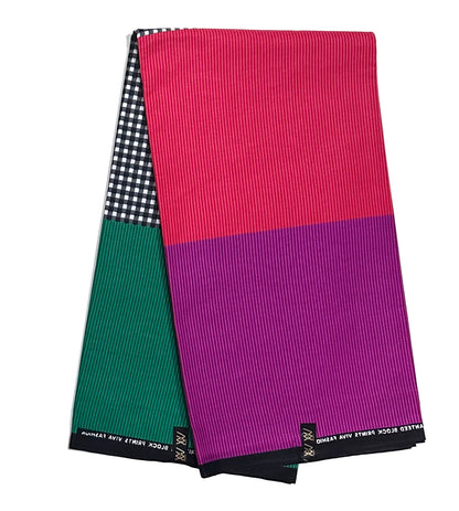 African Print Fabric/ Ankara - Purple, Pink, Green, Grat 'Decatur Detour', YARD or WHOLESALE