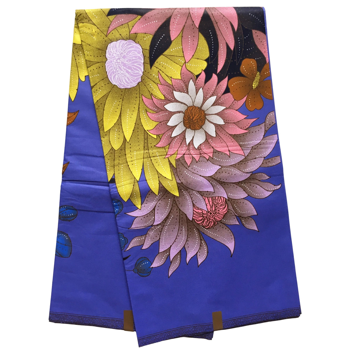 African Print Fabric/Ankara - Periwinkle, Pink, Yellow 'Epic Blooms' Design, YARD or WHOLESALE