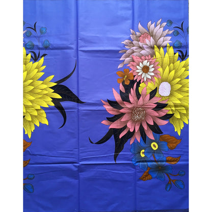 African Print Fabric/Ankara - Periwinkle, Pink, Yellow 'Epic Blooms' Design, YARD or WHOLESALE