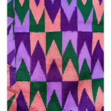 African Fabric/ Woven Kente - Purple, Green, Pink, Metallic Gold “Efuru”, 4 Yards