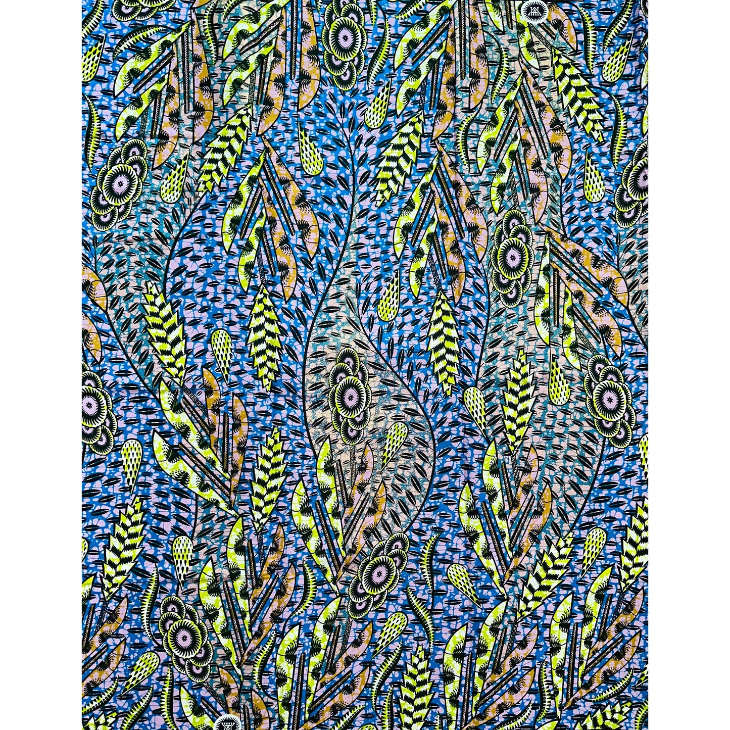 African Print Fabric/ Ankara - Blue, Green, Brown, Black, Shimmering Gold 'Perle Nur’ YARD or WHOLESALE